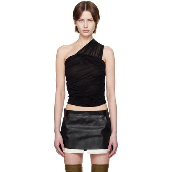 Rick Owens Edfu One Shoulder Top in Black IT 42 US 6 - Picture 1 of 4